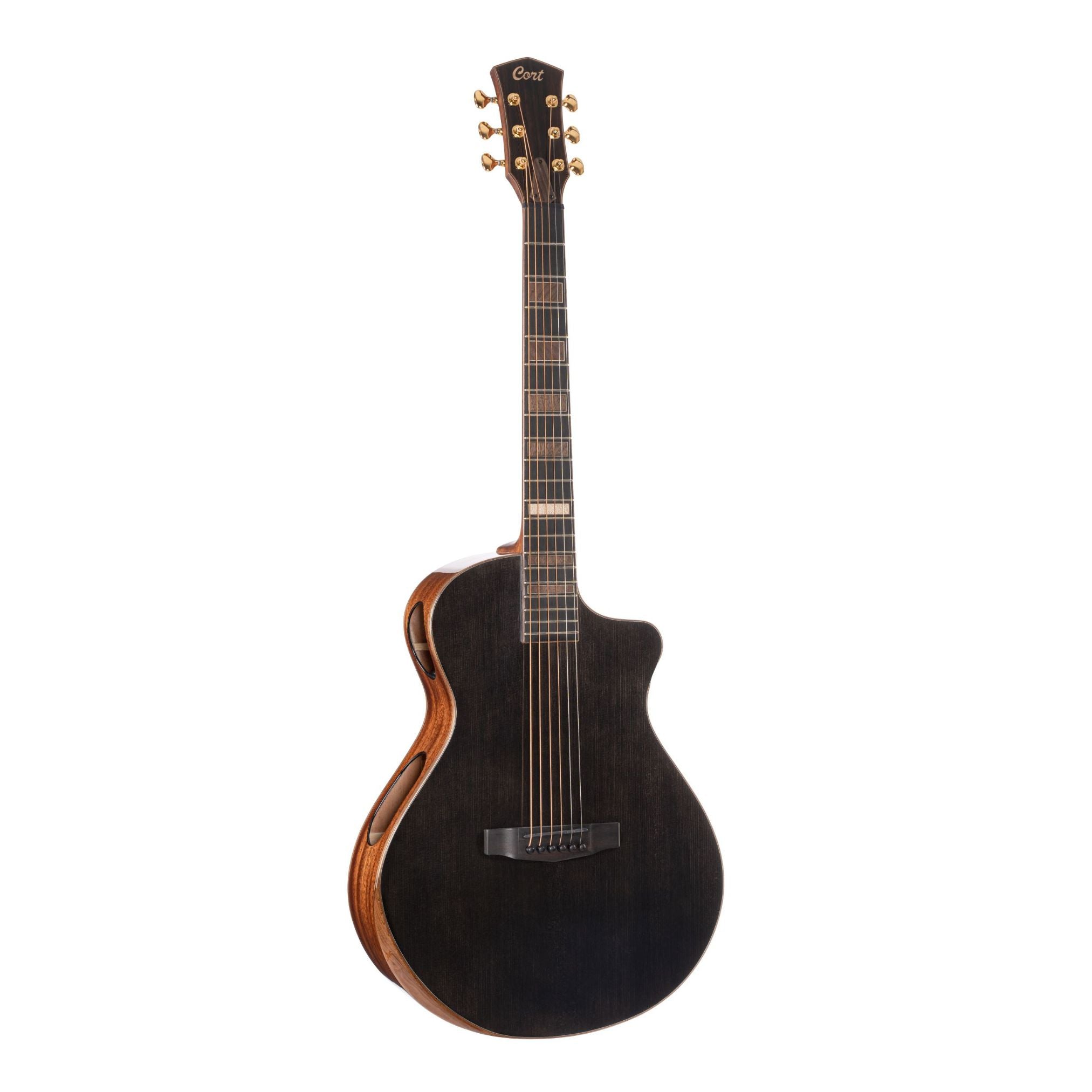 Masterpiece Series Modern Black Acoustic Electric Guitar - Trans Black Gloss (B-Stock) - Ploutone