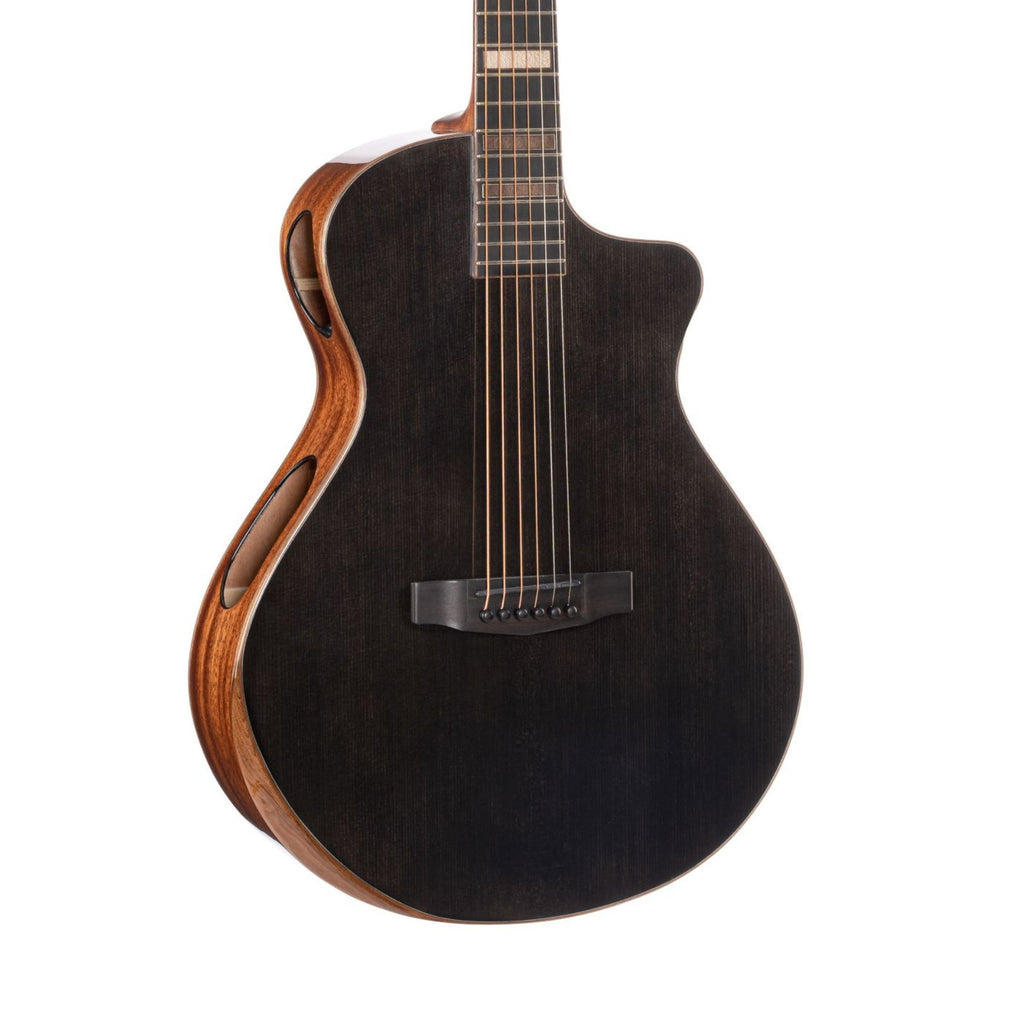 Masterpiece Series Modern Black Acoustic Electric Guitar - Trans Black Gloss (B-Stock) - Ploutone
