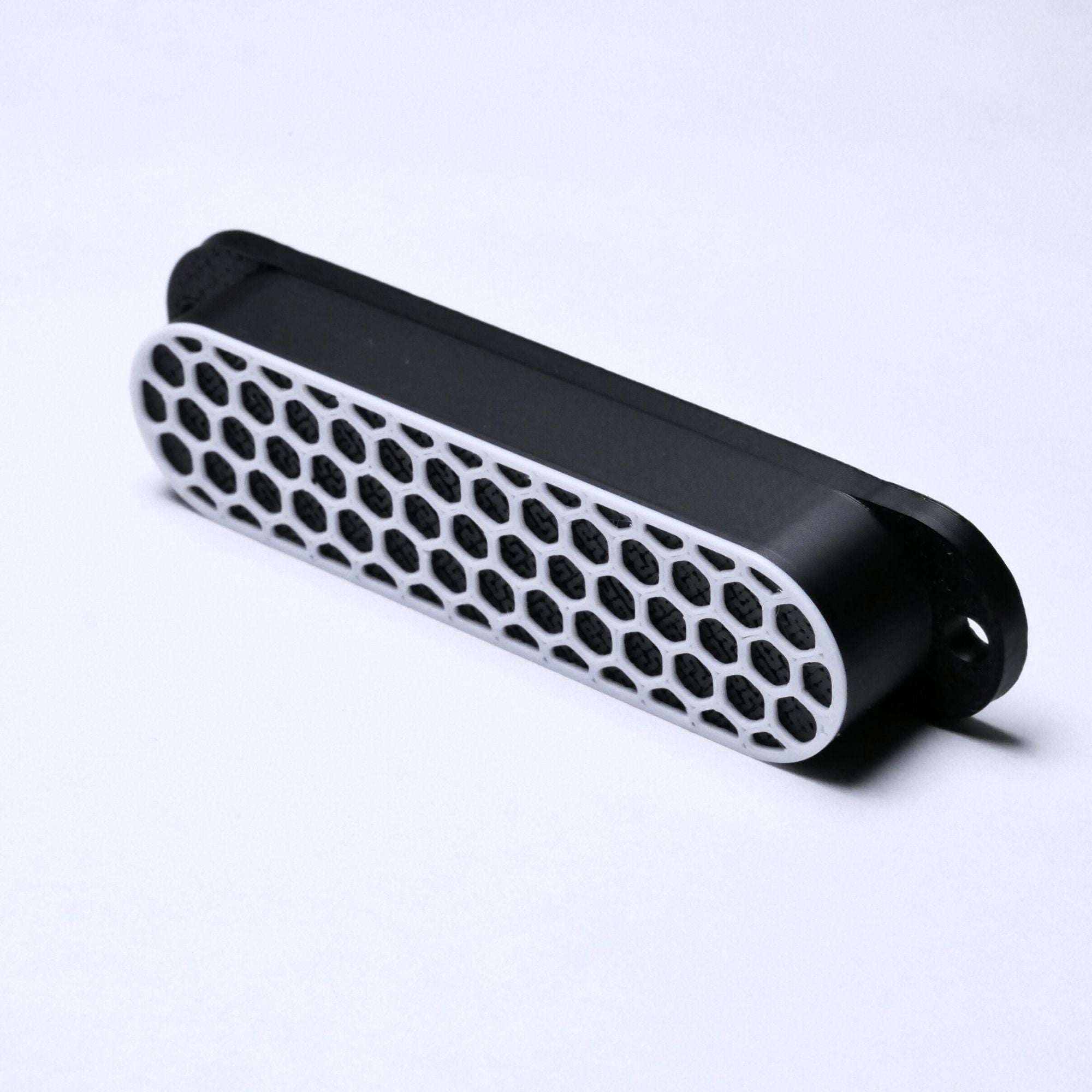 Custom Single Coil Strat Pickup Covers (No Holes) Set of 3 - Black/ White - Ploutone
