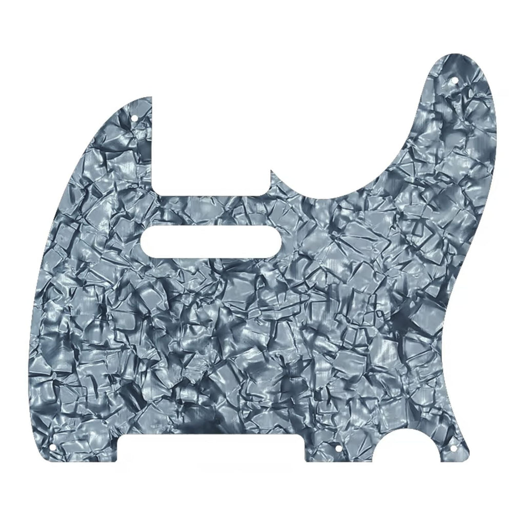 5-Hole Telecaster Pickguard - 4-Ply Gray Pearl SS Telecaster Pickguards from Ploutone