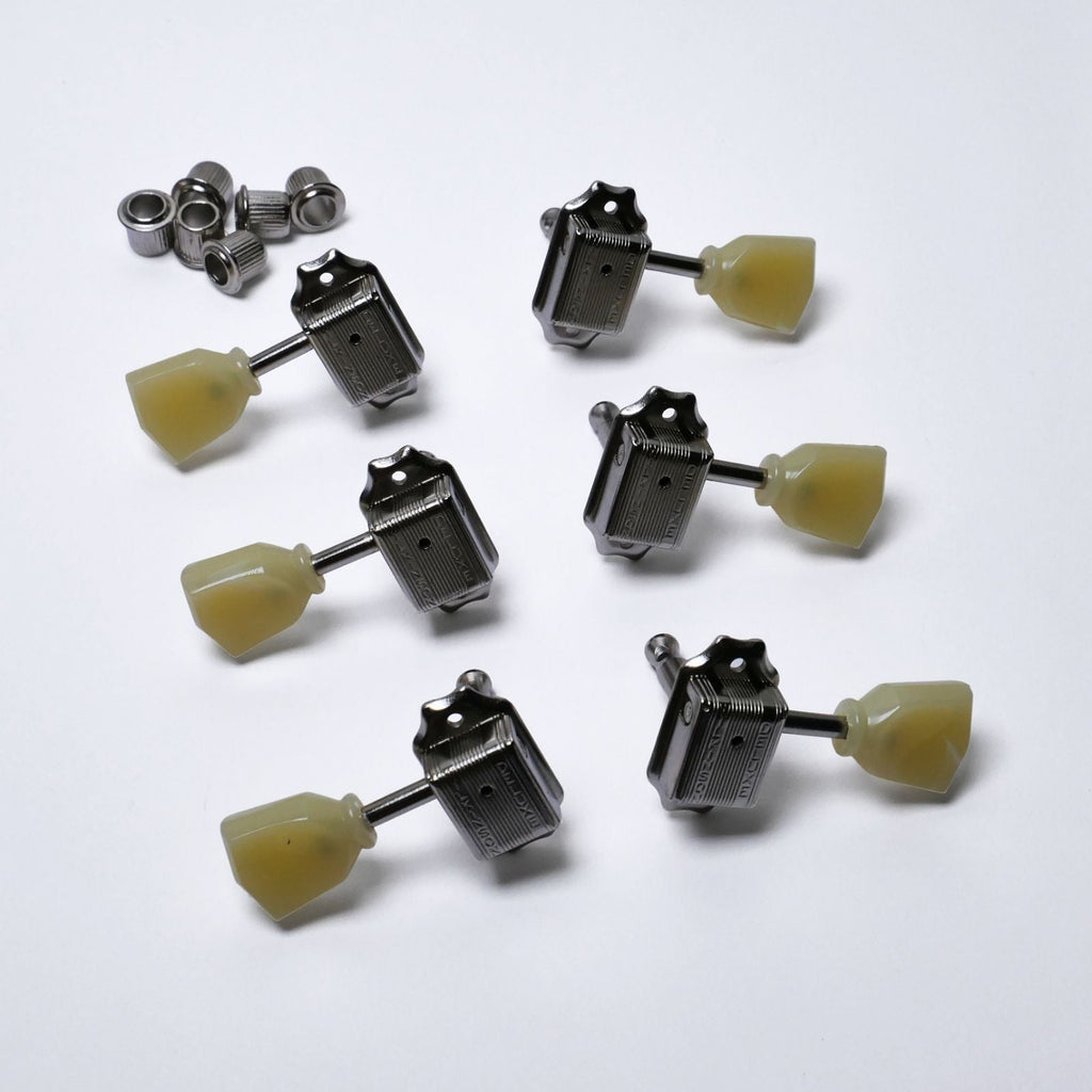 Vintage Keystone Tuners 3+3 (Wilkinson, Nickel) – 15:1 Ratio – Vintage 8.5mm–9mm Holes Tuning Machine Heads from Ploutone