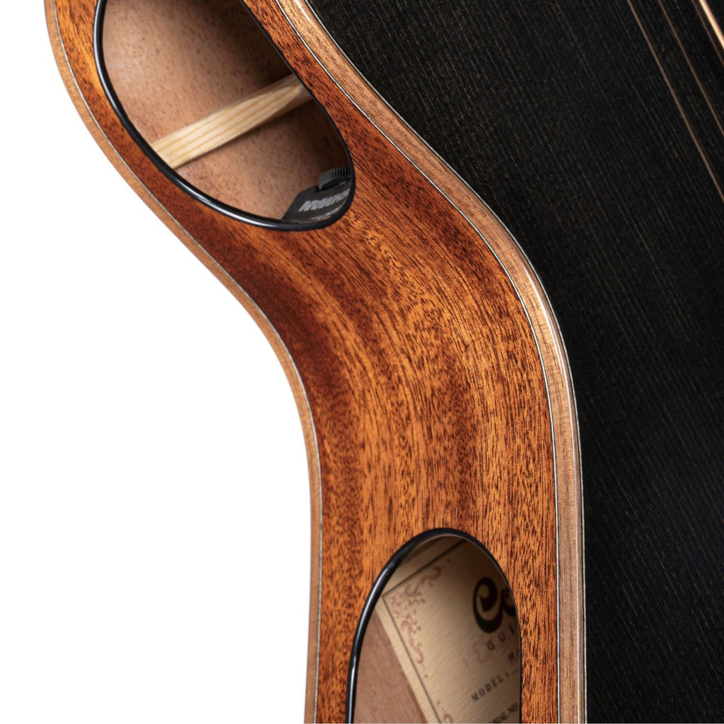 Masterpiece Series Modern Black Acoustic Electric Guitar - Trans Black Gloss (B-Stock) - Ploutone