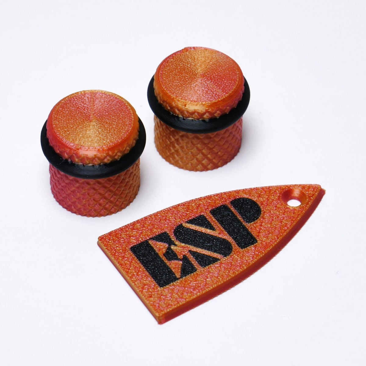ESP Truss Rod Cover for ESP & LTD & Matching Knobs Set - Flame Orange truss rod covers from Ploutone