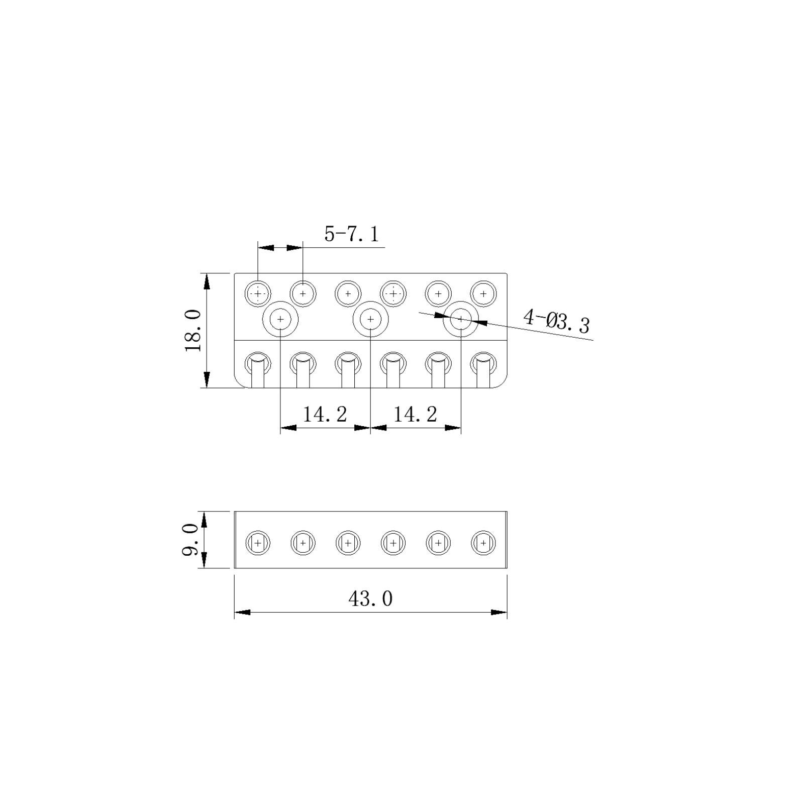 Guyker 6-String Headless Guitar Bridge - Ploutone