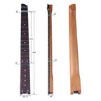 Headless Guitar Neck with Hardware - Roasted Maple & Rosewood - Ploutone