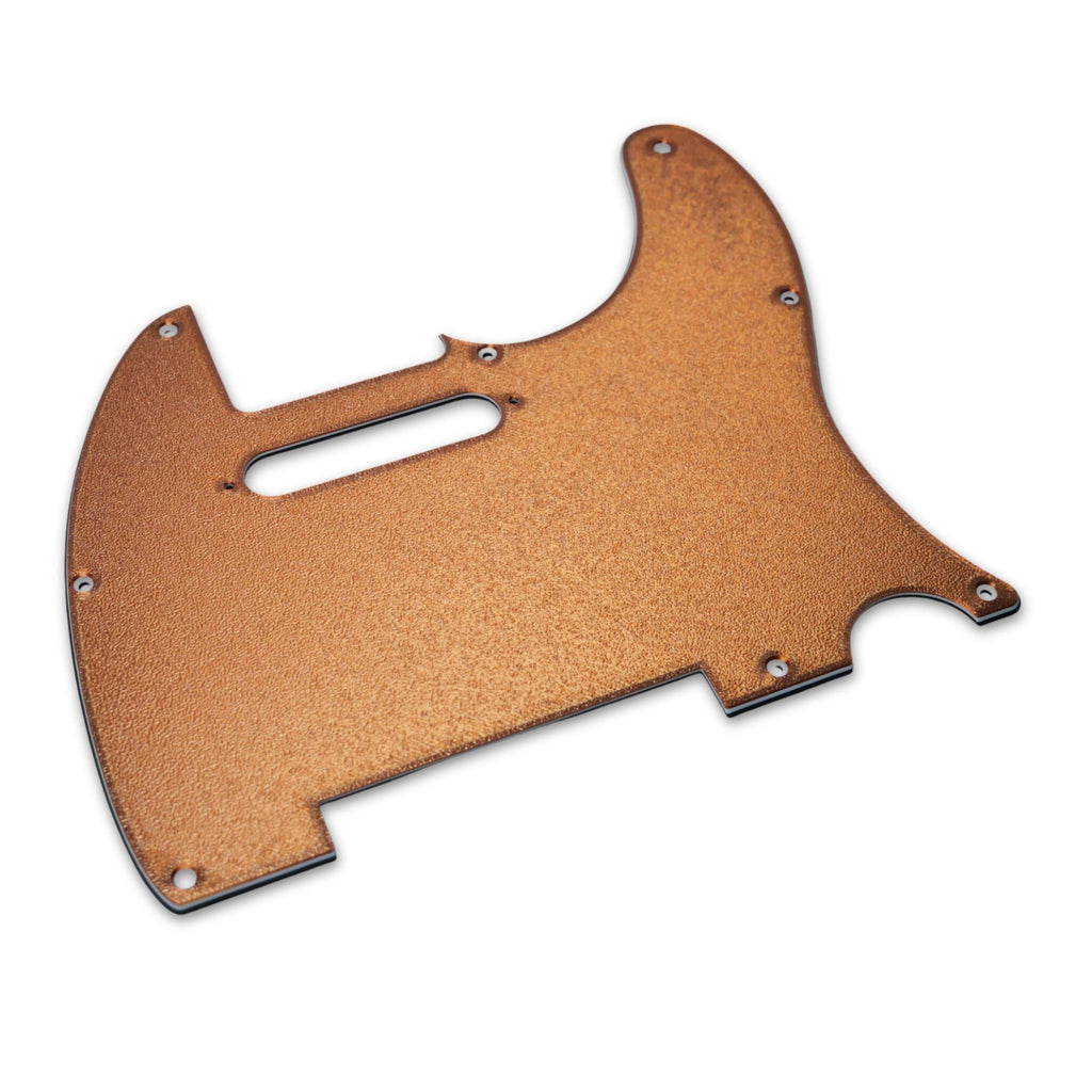 Custom 8-Hole Telecaster Pickguard - Artisan Series - Textured Burnished Bronze SS Telecaster Pickguards from Ploutone
