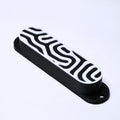 Custom Single Coil Strat Pickup Covers (No Holes) Set of 3 - Black/ White Topo - Ploutone