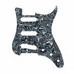 PRS Silver Sky Pickguard 8-Hole SSS - 30+ Colors 4-Ply Black Shell - Ploutone