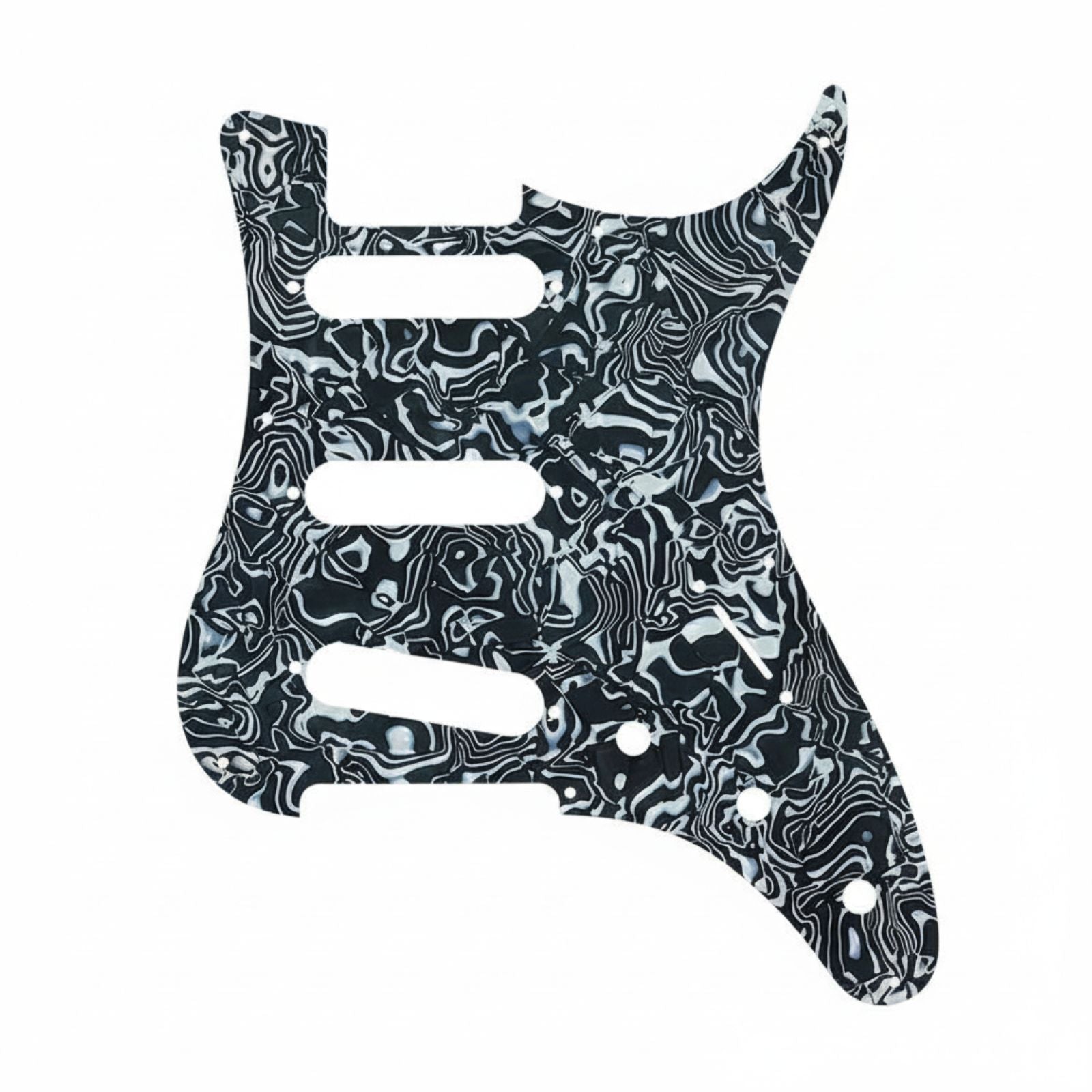 PRS Silver Sky Pickguard 8-Hole SSS - 30+ Colors 4-Ply Black Shell - Ploutone