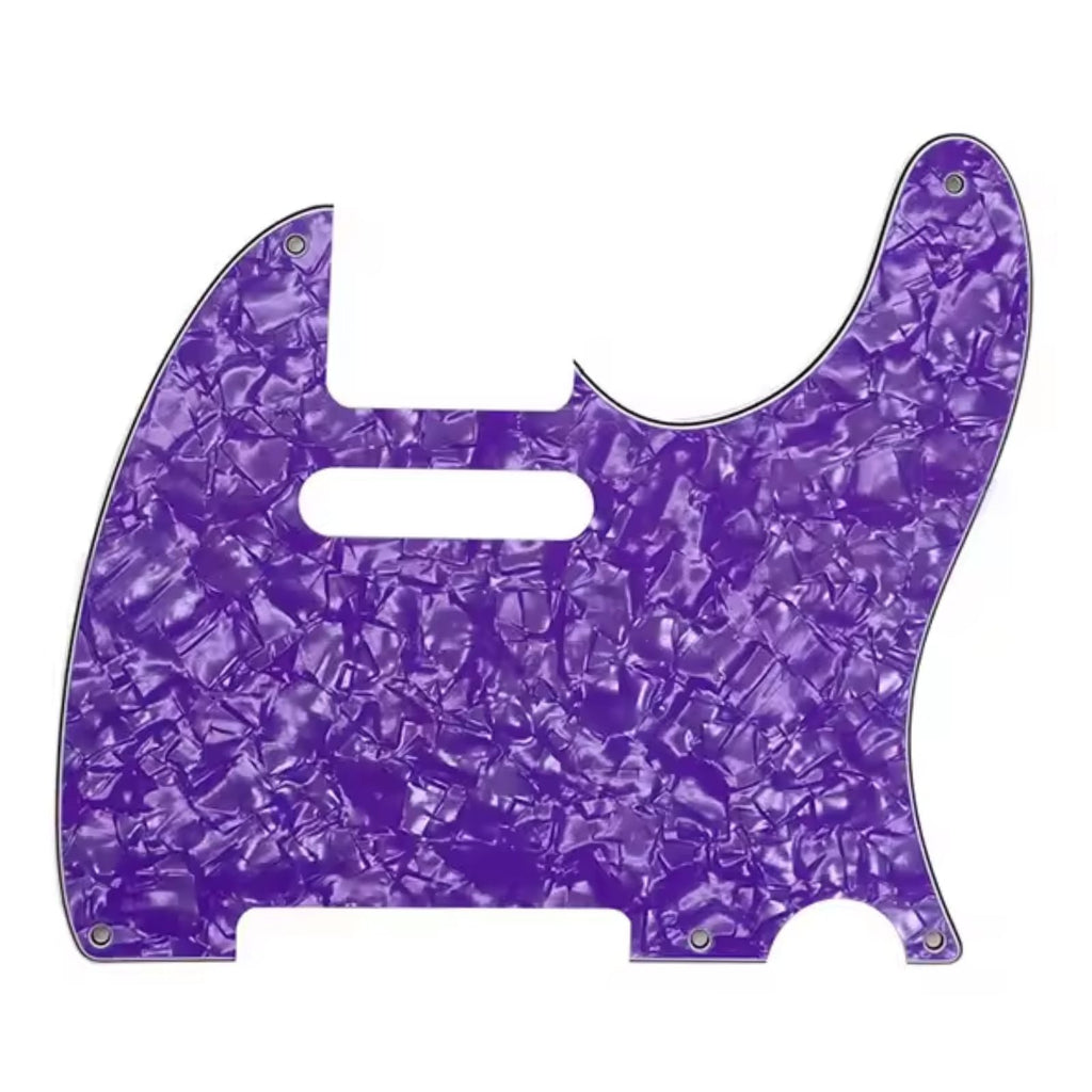 5-Hole Telecaster Pickguard - 4-Ply Purple Pearl SS Telecaster Pickguards from Ploutone