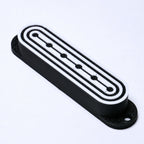 Custom Single Coil Strat Pickup Covers (No Holes) Set of 3 - Black/ White Deco - Ploutone
