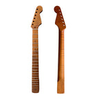 Roasted Flame Maple Strat-Style Guitar Neck, 9.5" Radius, Roasted Maple Fretboard - Ploutone