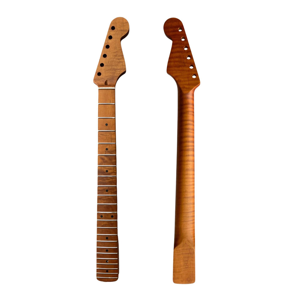 Roasted Flame Maple Strat-Style Guitar Neck, 9.5" Radius, Roasted Maple Fretboard Guitar Necks from Ploutone