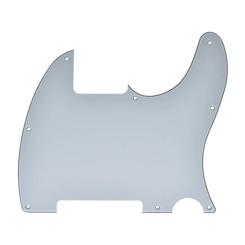 Esquire Pickguard (8-Hole) Telecaster Pickguard Blank - 20+ Colors 3-Ply White - Ploutone