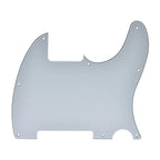 Esquire Pickguard (8-Hole) Telecaster Pickguard Blank - 20+ Colors 3-Ply White - Ploutone