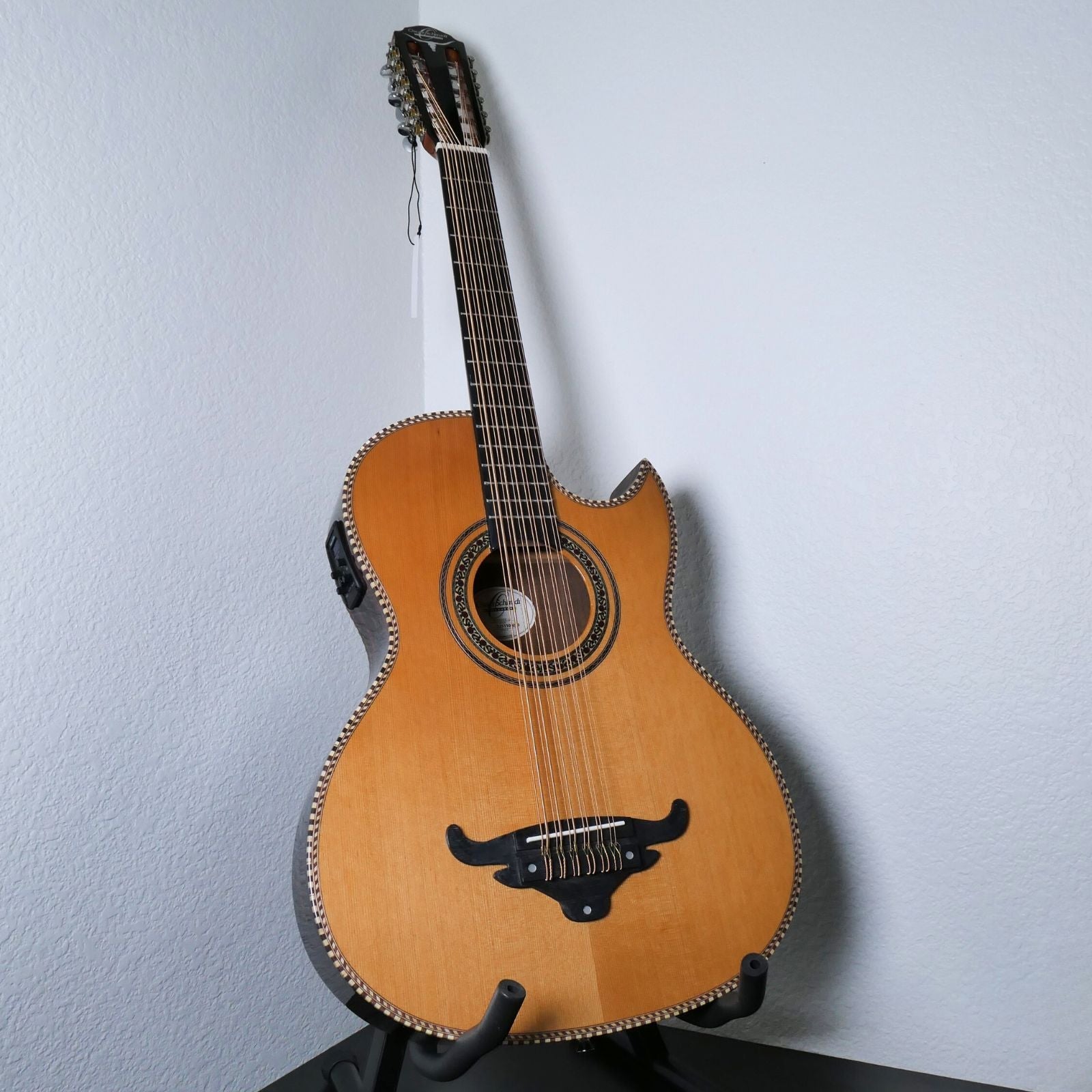 Oscar Schmidt OH52SE Acoustic-Electric Bajo Sexto w/ Bag - Solid Cedar & Macassar Ebony - Ploutone
