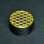 Opus Guitar Pedal Footswitch Topper(Set of 2) - Black and Gold Honeycomb - Ploutone