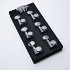 Locking Tuners 3+3 (Gold) – 21:1 Ratio – 90° Screw Mount – Fits 10mm (25/64") Holes Tuning Machine Heads from Ploutone