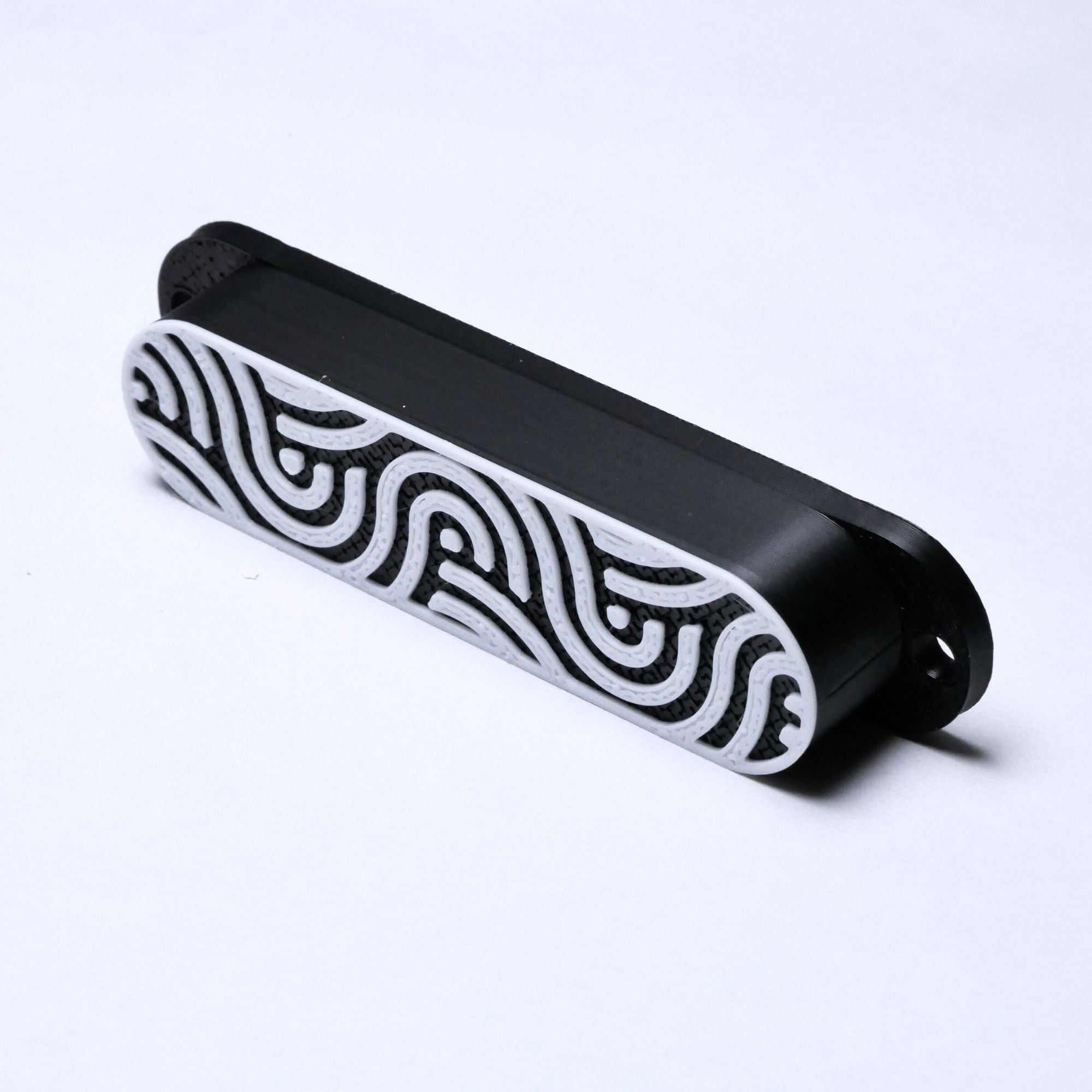 Custom Single Coil Strat Pickup Covers (No Holes) Set of 3 - Black/ White - Ploutone
