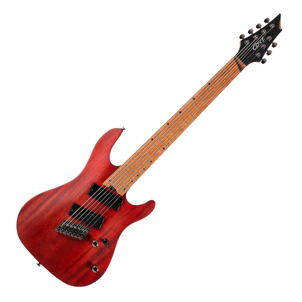 Cort KX307 7-String Multi-Scale Electric Guitar - Open Pore Mahogany - Ploutone