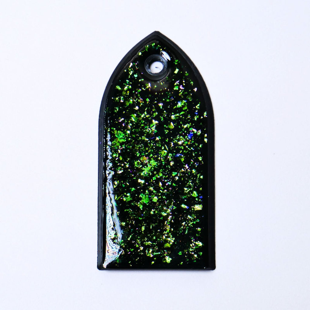 Custom ESP M-II Truss Rod Cover - Colorshifting Flakes truss rod covers from Ploutone
