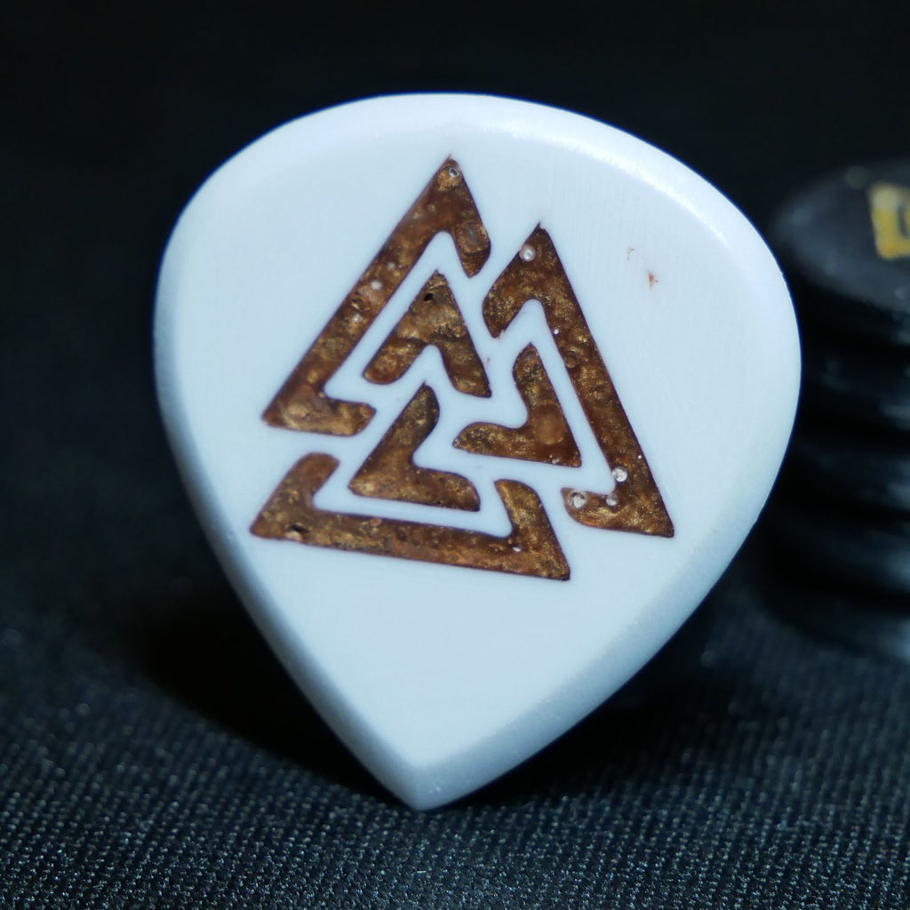 Opus Magnus VALKORE™ - 3.5mm Copper Valknut Handmade Guitar Pick - Ploutone