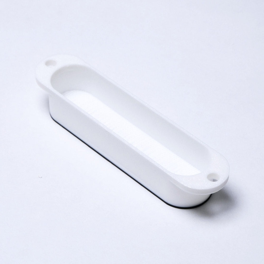 Custom Single Coil Strat Pickup Covers (No Holes) Set of 3 - White/ Black - Ploutone