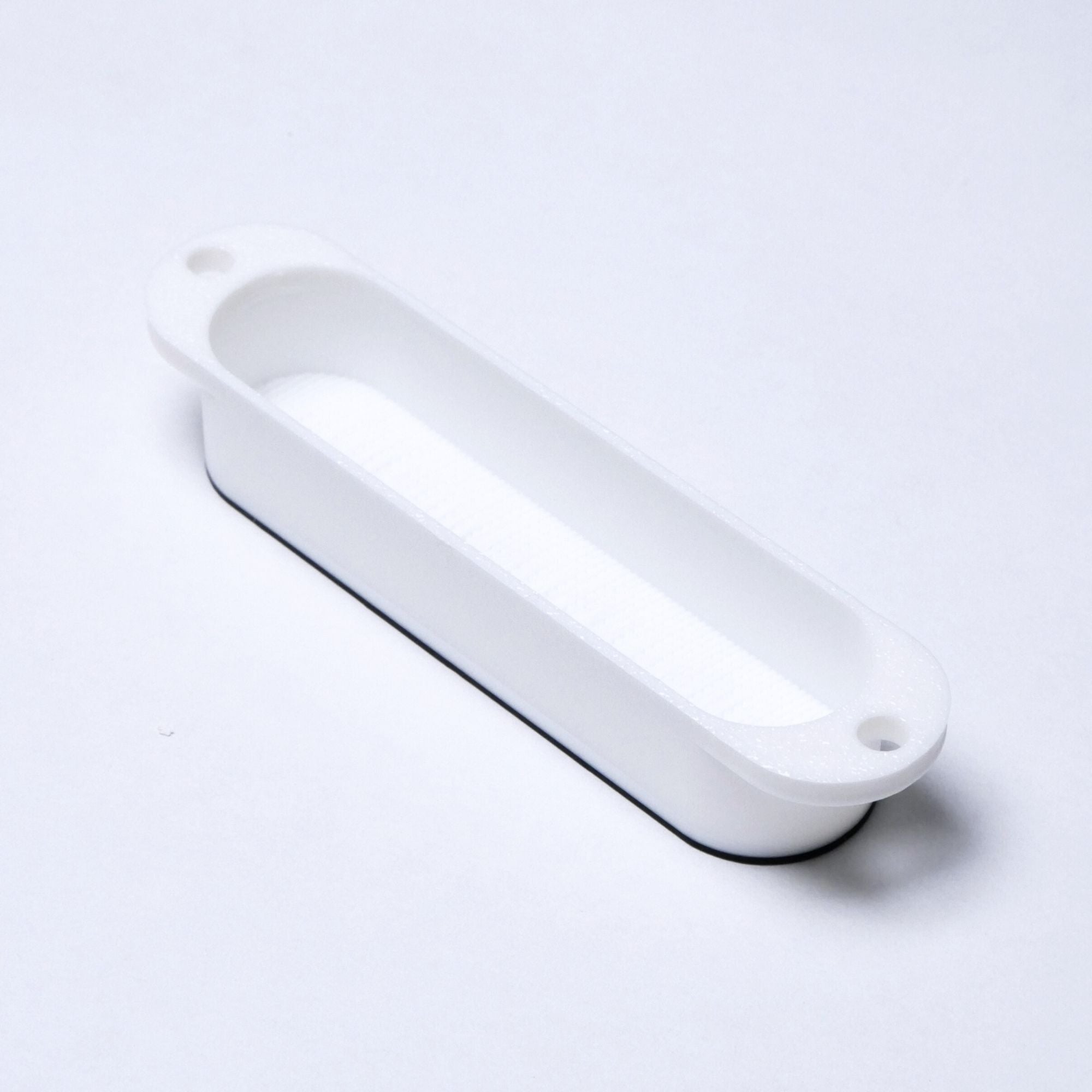 Custom Single Coil Strat Pickup Covers (No Holes) Set of 3 - White/ Black - Ploutone