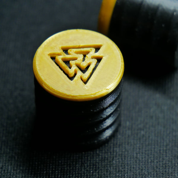 Opus Guitar Knobs - Golden Valknut Sigil