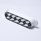 Custom Single Coil Strat Pickup Covers (No Holes) Set of 3 - White/ Black - Ploutone