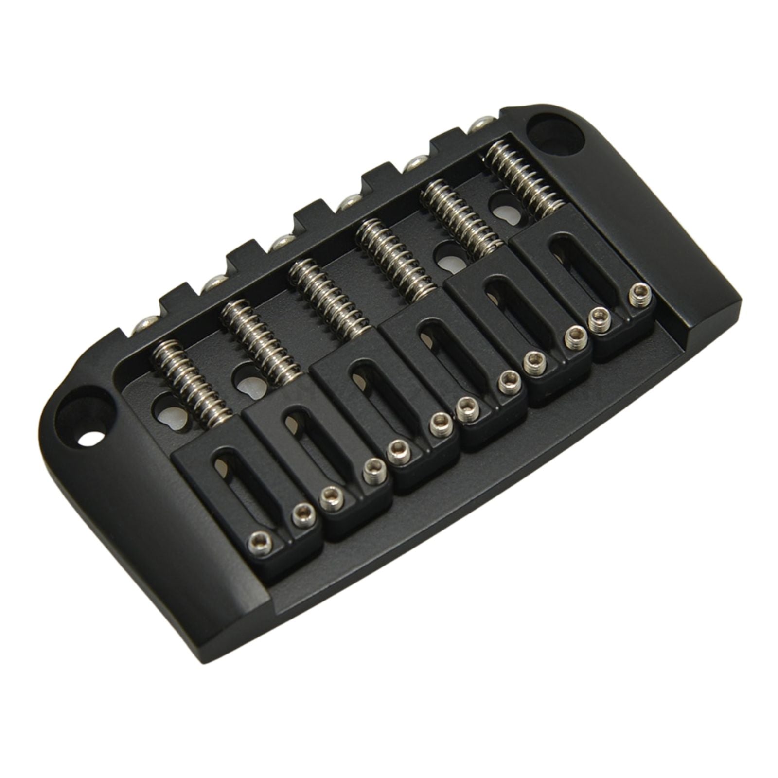 6-String Brass Hardtail Guitar Bridge (Ibanez Gibraltar Replacement) Black - Ploutone