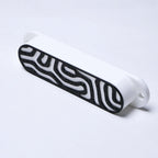 Custom Single Coil Strat Pickup Covers (No Holes) Set of 3 - White/ Black - Ploutone