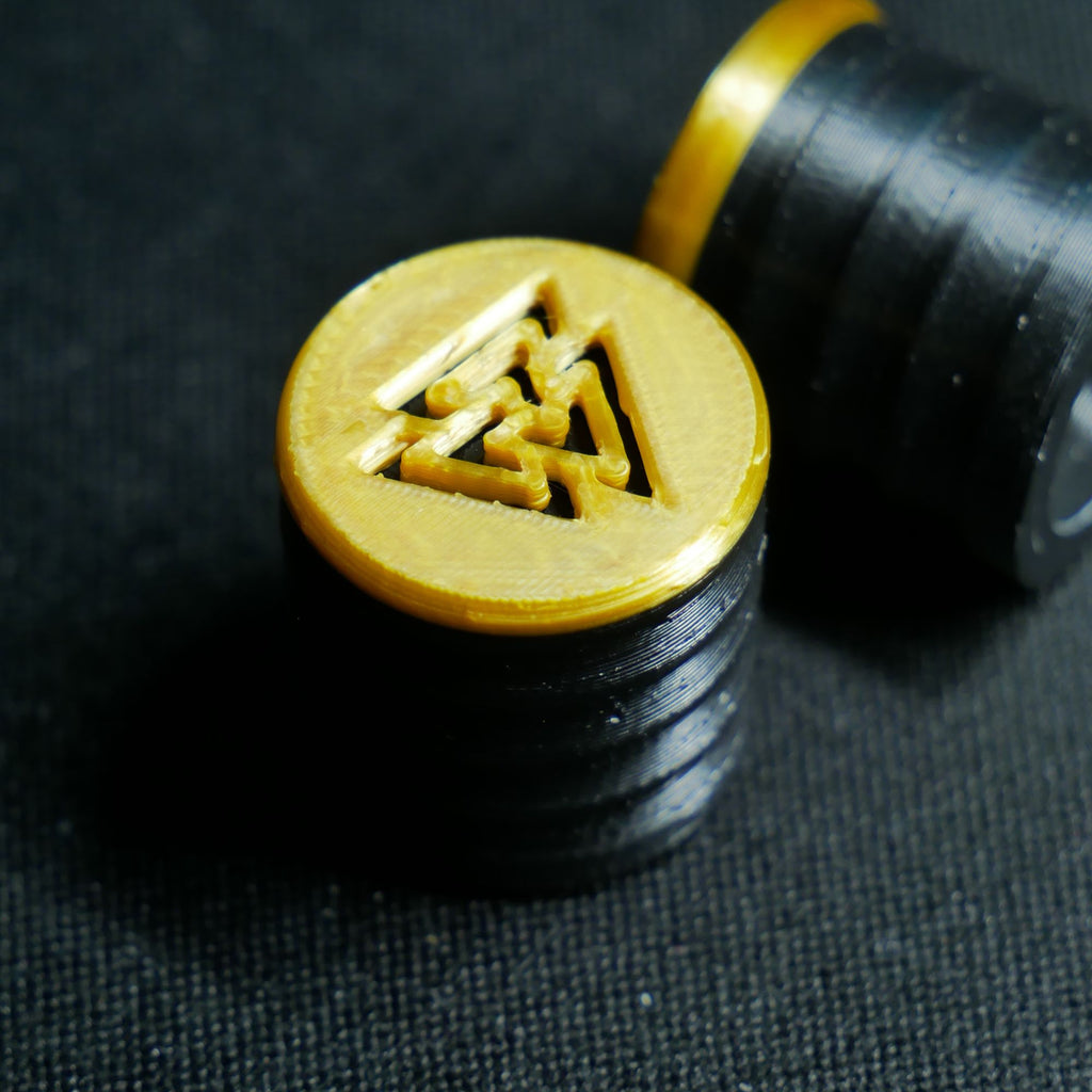 Opus Guitar Knobs - Golden Valknut Sigil