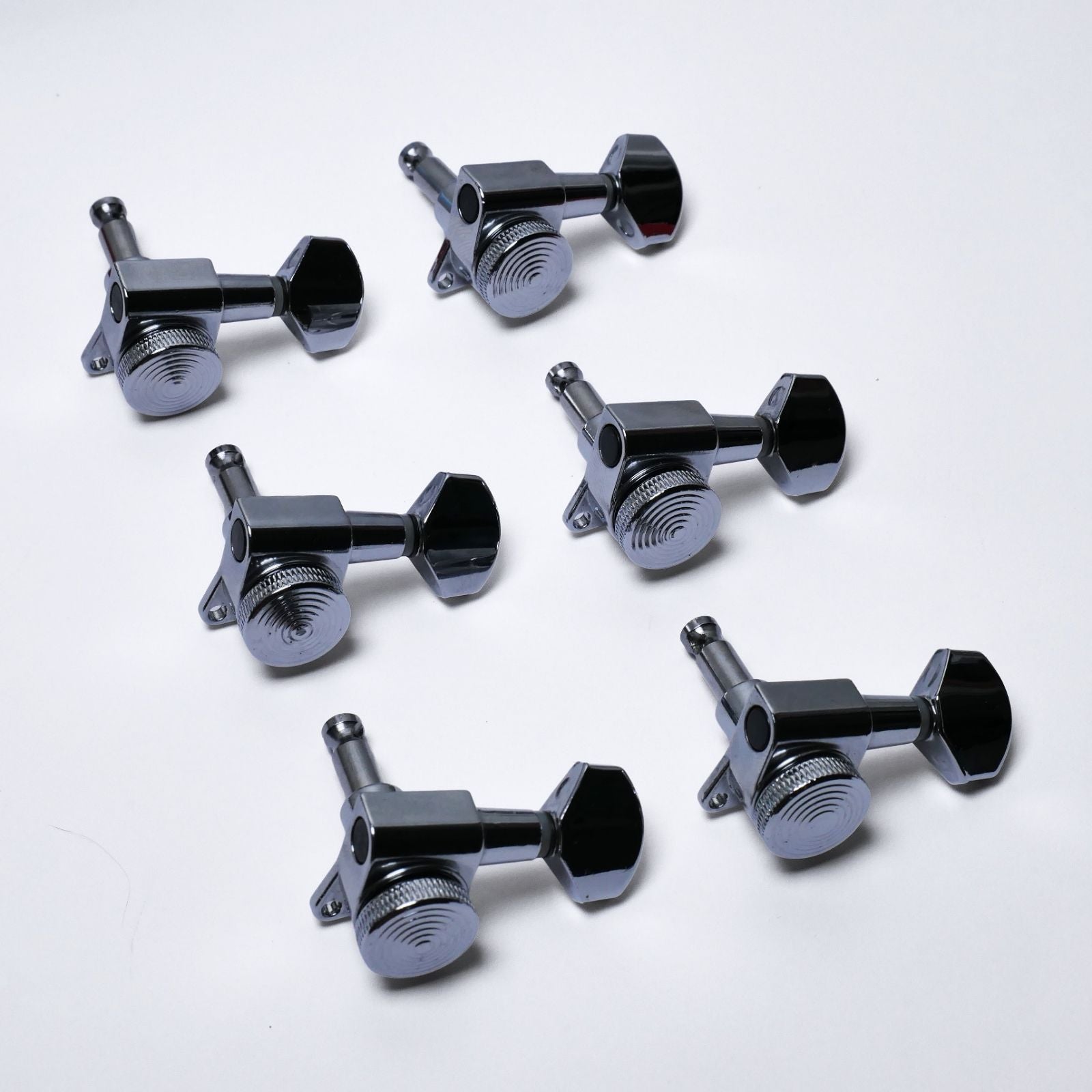 Wilkinson Locking Tuners 6-In-Line Right-Handed (Chrome) – 19:1 Ratio – Fits 10mm (25/64") Holes Tuning Machine Heads from Ploutone