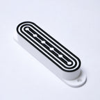Custom Single Coil Strat Pickup Covers (No Holes) Set of 3 - White/ Black Deco - Ploutone