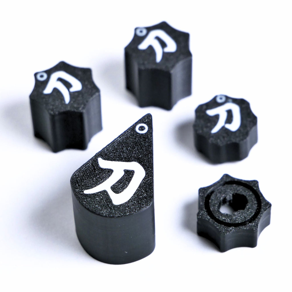 Custom Boss Katana Knobs – White Fluted (Full Sets for 50, 100, Artist) Knobs from Ploutone