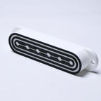 Custom Single Coil Strat Pickup Covers (No Holes) Set of 3 - White/ Black - Ploutone