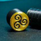 Opus Guitar Knobs - Gold and Black Triskele Sigil - Ploutone