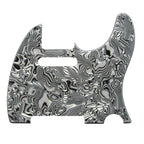 5-Hole Telecaster Pickguard - 4-Ply White & Black Shell - Ploutone