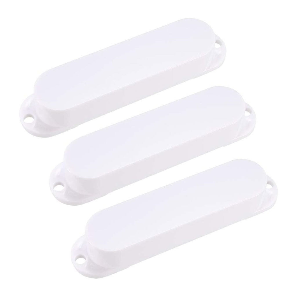 Stratocaster Single Coil Pickup Cover Set (No Holes) - White 3 Pcs - Ploutone