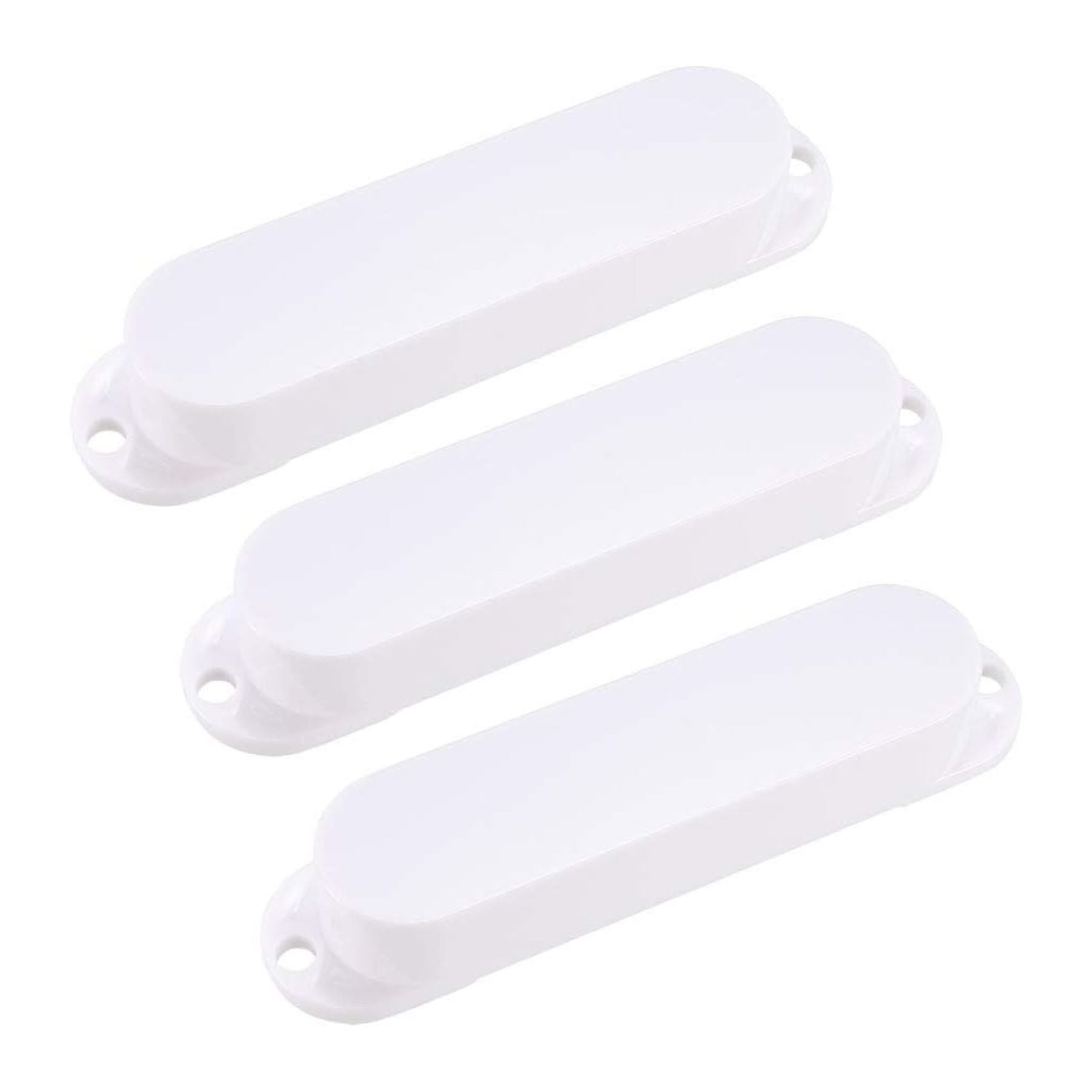 Stratocaster Single Coil Pickup Cover Set (No Holes) - White 3 Pcs - Ploutone