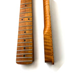 Roasted Flame Maple Strat-Style Guitar Neck, 9.5" Radius, Roasted Maple Fretboard - Ploutone