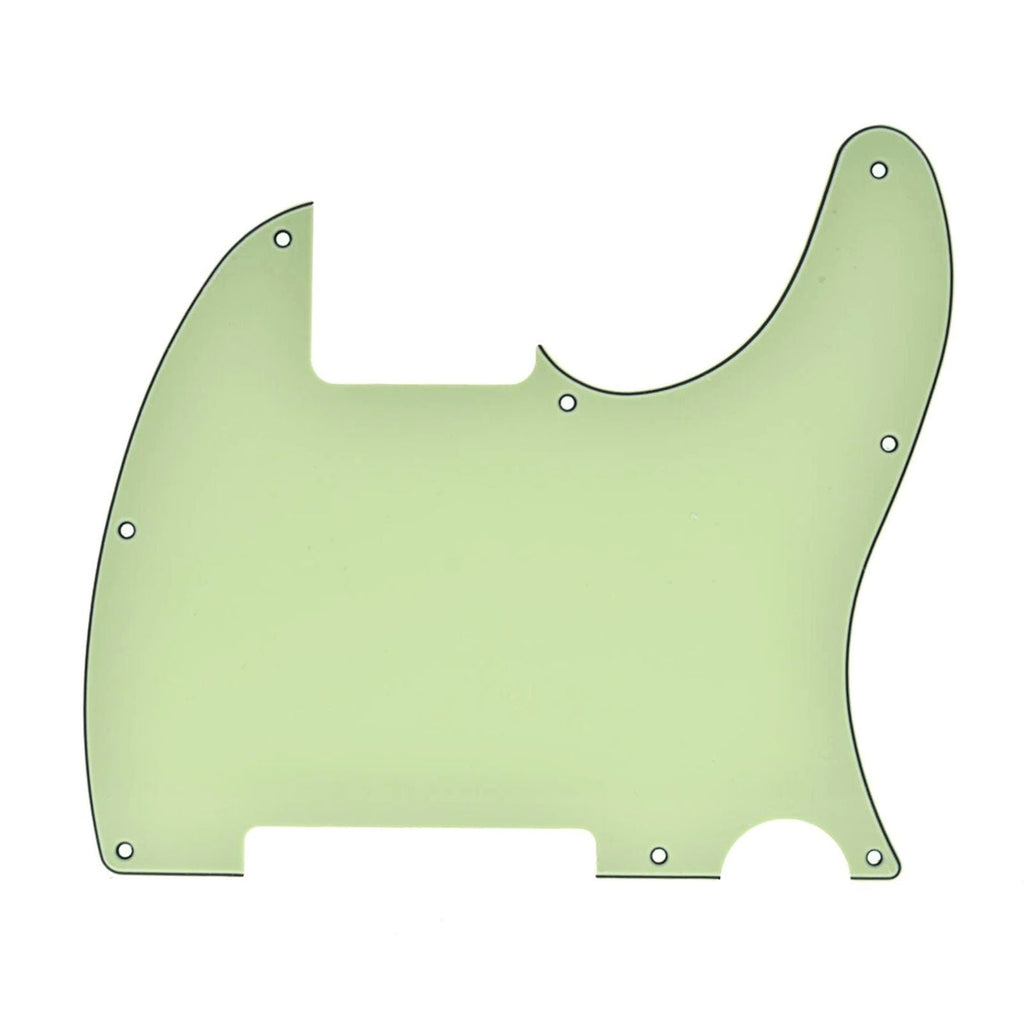 Esquire Pickguard (8-Hole) Telecaster Pickguard Blank - 20+ Colors 3-Ply Mint Green - Ploutone