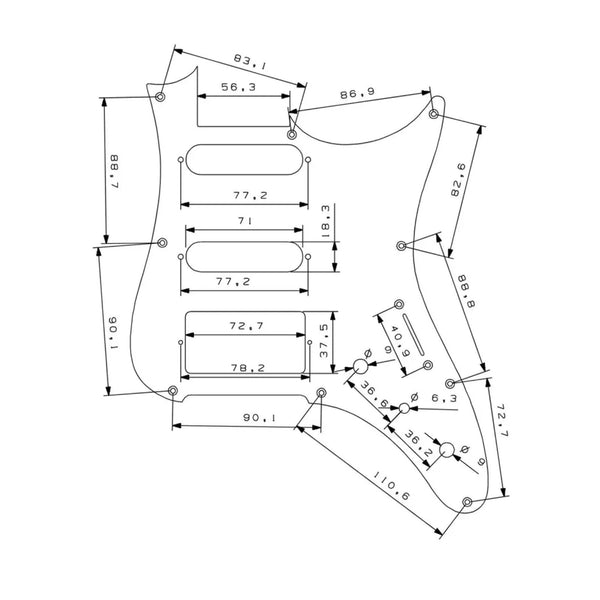 Metal Ibanez AZ2204 Pickguard - Anodized Aluminum  from Ploutone