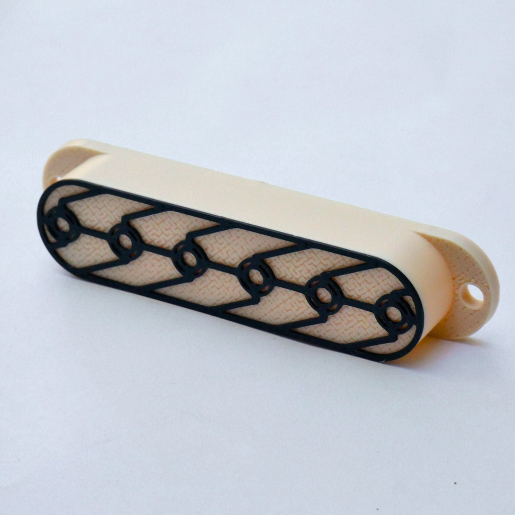 Custom Single Coil Strat Pickup Covers (No Holes) Set of 3 - Cream - Ploutone