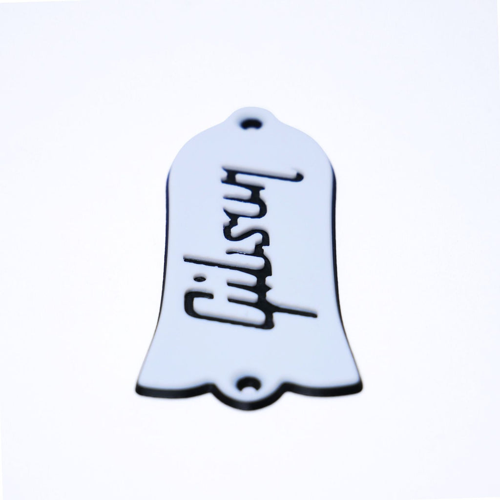 Custom Gibson Les Paul Truss Rod Cover - Gibson Logo (White & Black) - Ploutone