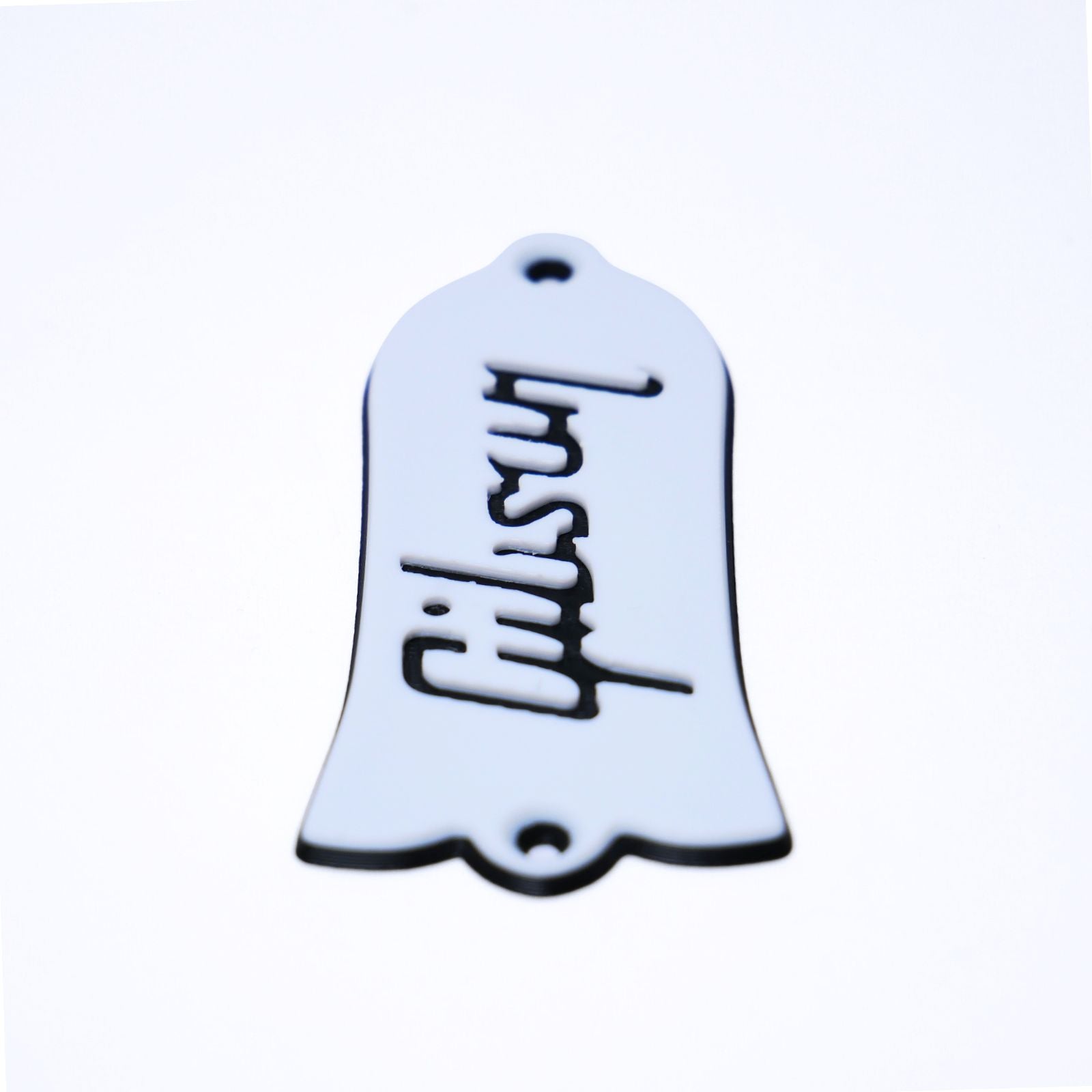 Custom Gibson Les Paul Truss Rod Cover - Gibson Logo (White & Black) - Ploutone