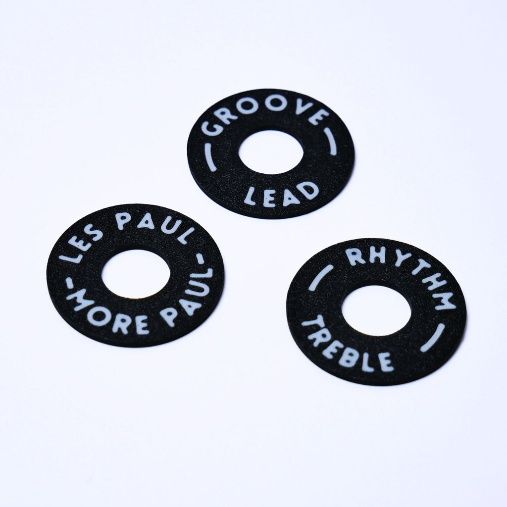 Custom Les Paul Poker Chip Guitar Toggle Switch Plate - Black - Ploutone
