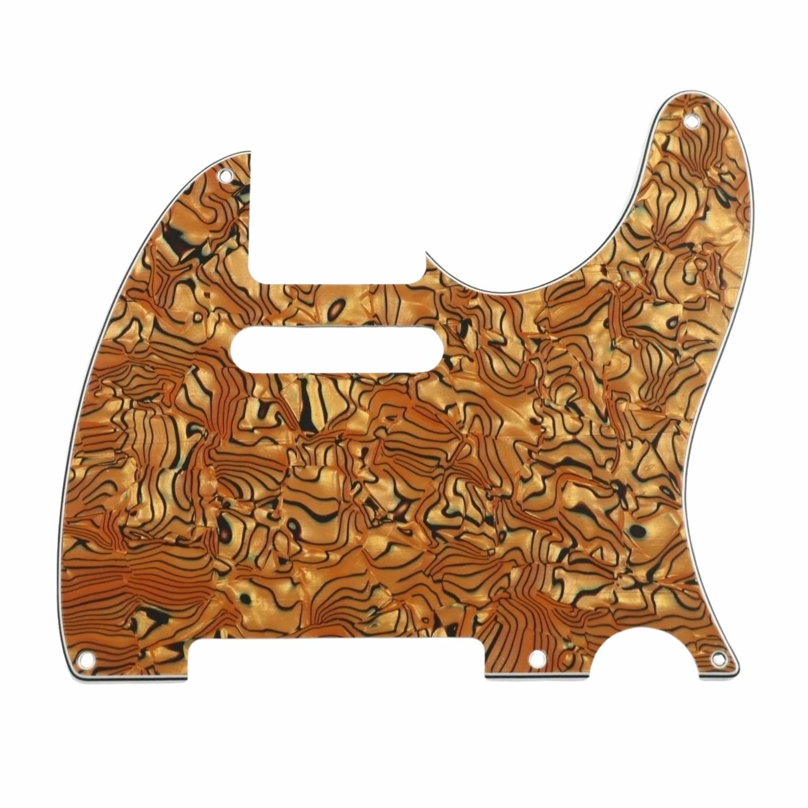 5-Hole ’52 Telecaster Pickguard for Fender Tele - 30+ Colors 4-Ply Orange Shell - Ploutone
