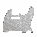5-Hole ’52 Telecaster Pickguard for Fender Tele - 30+ Colors 4-Ply White Pearl - Ploutone
